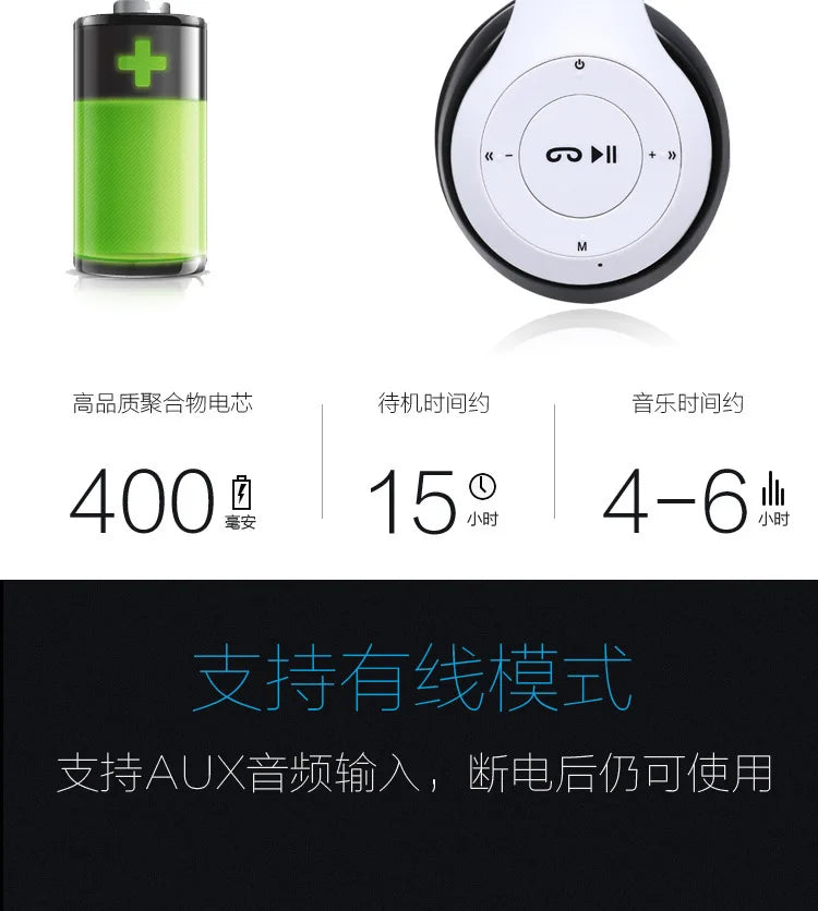 P47 Wireless Bluetooth Headphone With Microphone Foldable Headsets Bass HiFi Sound Music Stereo Earphone For Smartphones TV Game