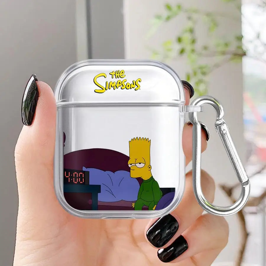 Case For Airpods Pro3 1 2 Pro2 Pro 4 3 Clear Earphone Cases Cover The Simpsons Sleep