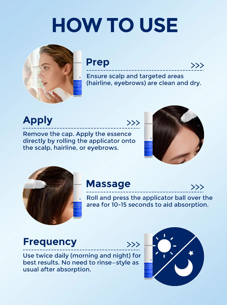 Bodywise Roll-on Ball Rosemary Hair Care Essence Nourishing Anti-Frizz Hair Serum Long-lasting Strengthening Scalp Treatment