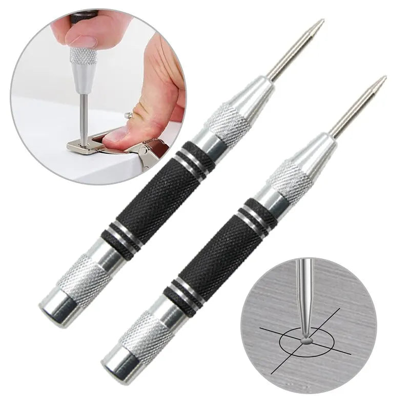 2pc Spring Type Automatic Center Punch Locator Glass Striker Window Breaker Punch Centering Punch Punch Tool