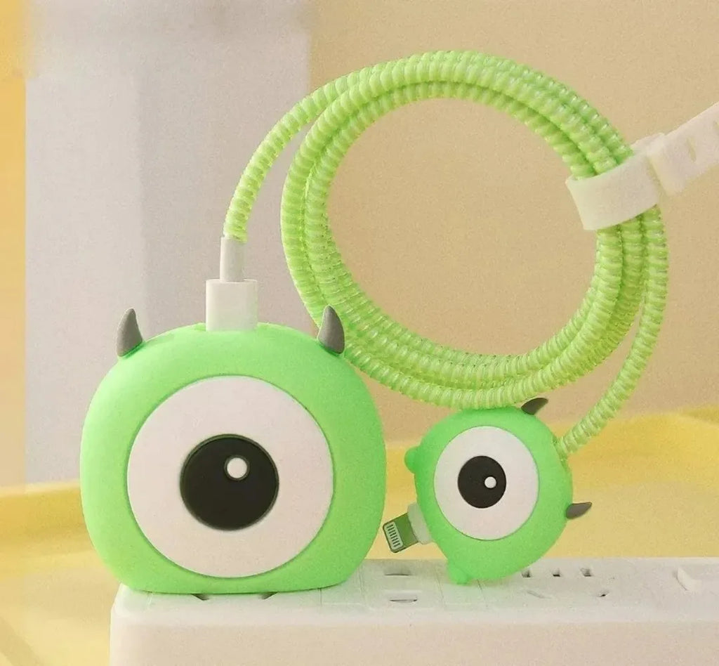 4Pcs Set Cable Protector for iPhone / iPad 18W/20W Charger Protector Case 3D Cartoon Cable Management Phone Wire Cord Organizers