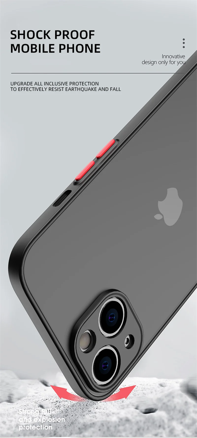 Jingjia Armor Bumper Shockproof Case For iPhone 15 11 12 13 Mini 14 Pro XR X Xs Max 7 8 Plus SE 2020 Silicone Hard Cover Capa