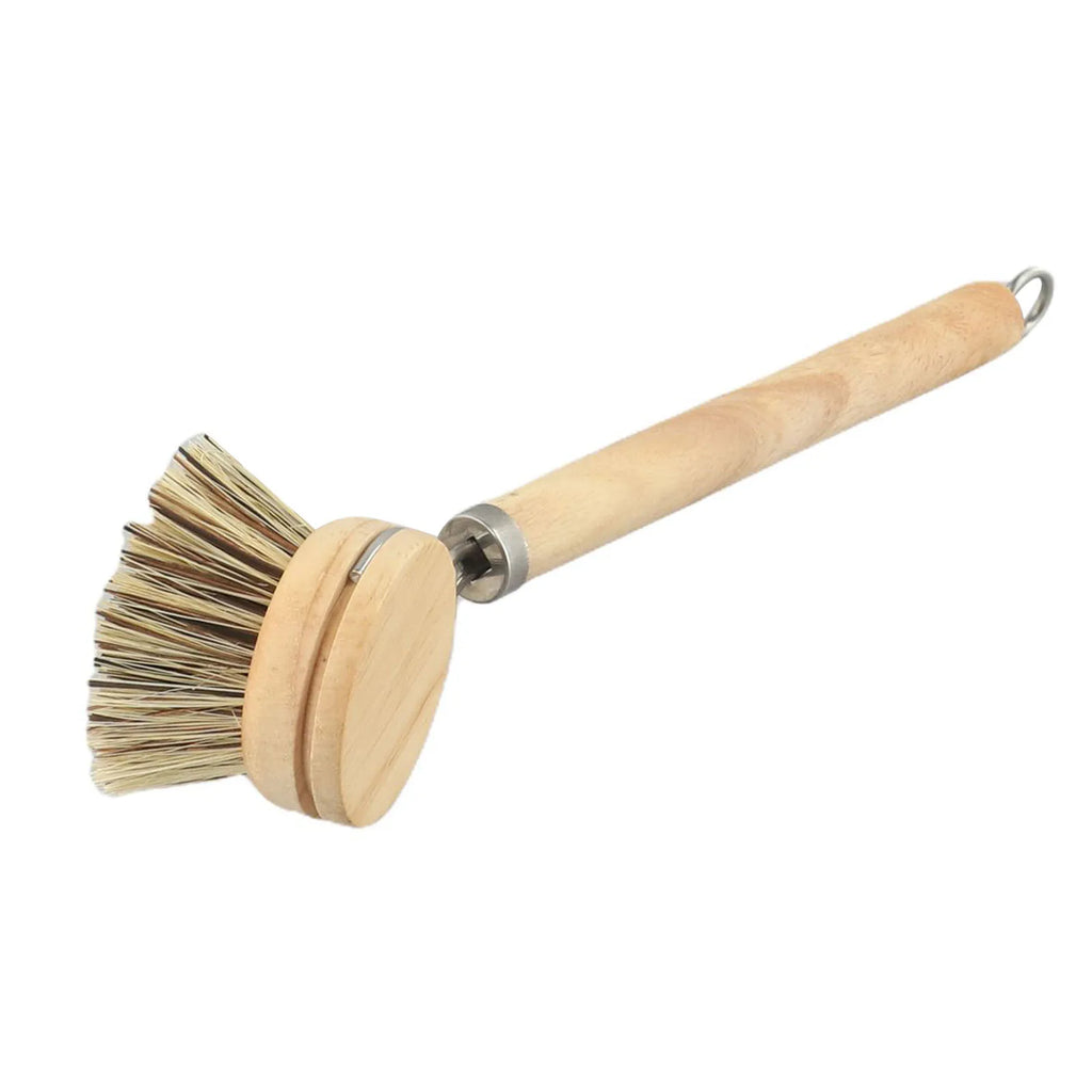 Bamboo Dish Scrub Brush Kitchen Wooden Cleaning Scrubbers Cleaning Brush For Washing Dish Cast Iron Pan Pot Kitchen Tools