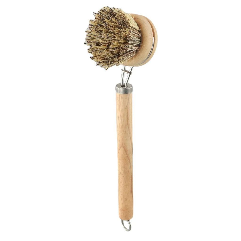 Bamboo Dish Scrub Brush Kitchen Wooden Cleaning Scrubbers Cleaning Brush For Washing Dish Cast Iron Pan Pot Kitchen Tools