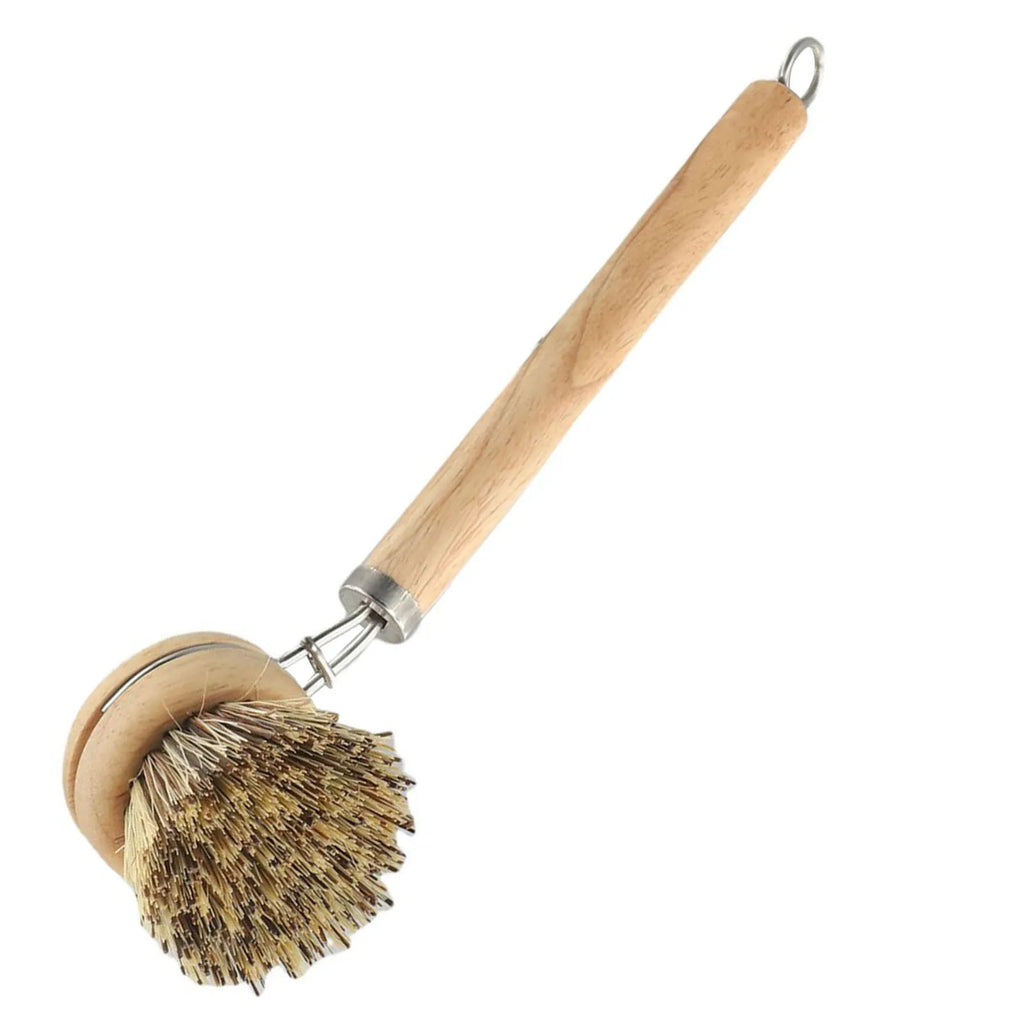Bamboo Dish Scrub Brush Kitchen Wooden Cleaning Scrubbers Cleaning Brush For Washing Dish Cast Iron Pan Pot Kitchen Tools