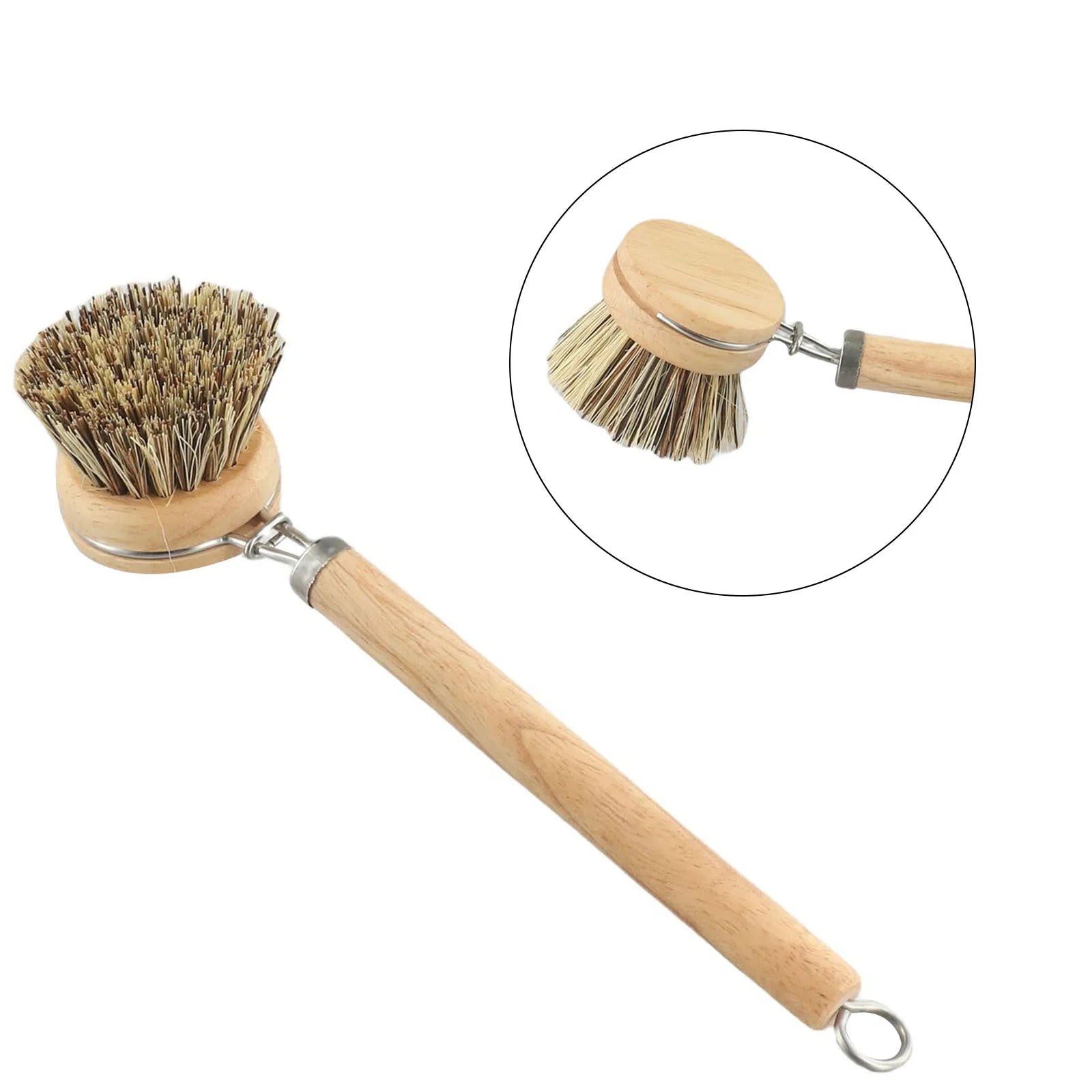 Bamboo Dish Scrub Brush Kitchen Wooden Cleaning Scrubbers Cleaning Brush For Washing Dish Cast Iron Pan Pot Kitchen Tools
