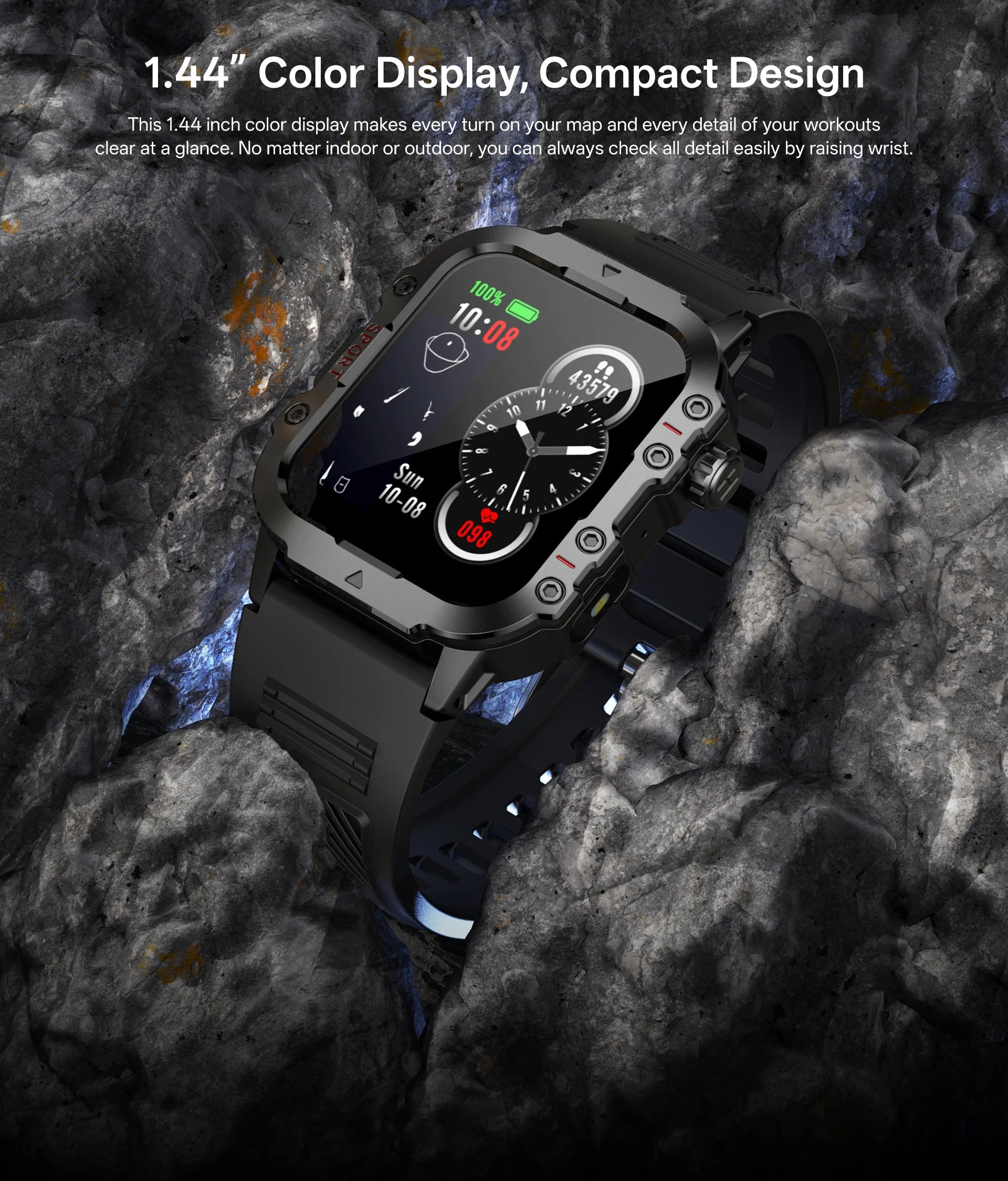 2024 Smart Watch Android Phone 1.44'' Inch Color Screen Bluetooth Call Blood Oxygen/Pressure Monitoring Smart Watch Women Men