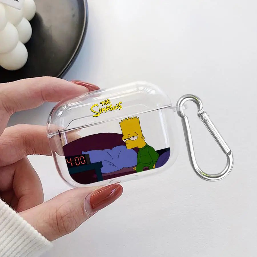 Case For Airpods Pro3 1 2 Pro2 Pro 4 3 Clear Earphone Cases Cover The Simpsons Sleep