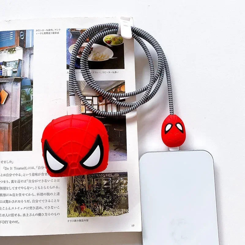 4Pcs Set Cable Protector for iPhone / iPad 18W/20W Charger Protector Case 3D Cartoon Cable Management Phone Wire Cord Organizers