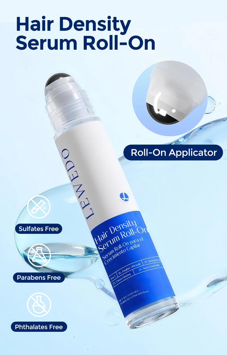 Bodywise Roll-on Ball Rosemary Hair Care Essence Nourishing Anti-Frizz Hair Serum Long-lasting Strengthening Scalp Treatment