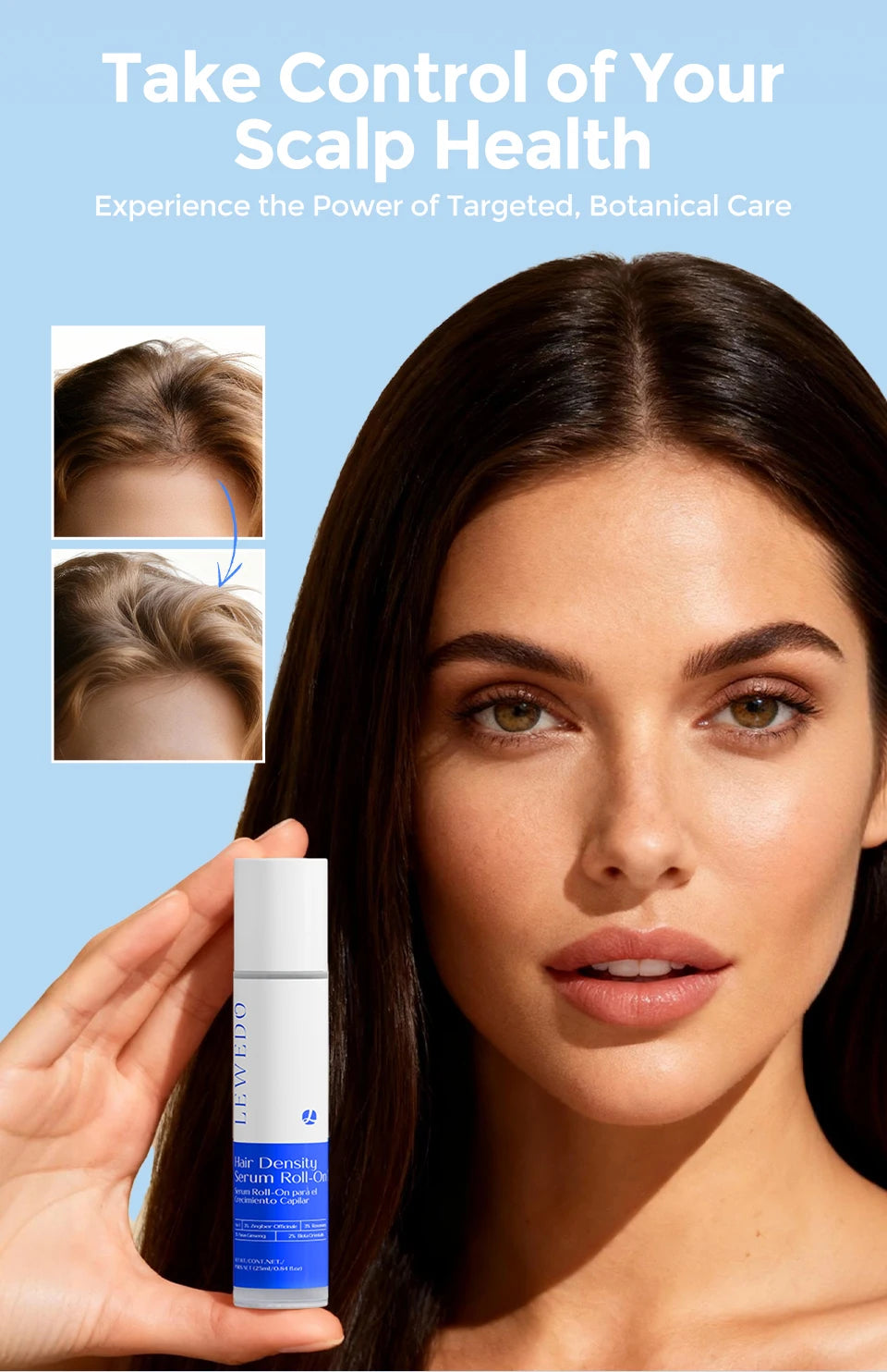Bodywise Roll-on Ball Rosemary Hair Care Essence Nourishing Anti-Frizz Hair Serum Long-lasting Strengthening Scalp Treatment