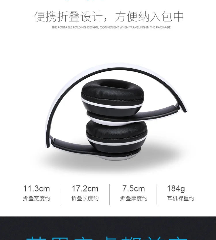 P47 Wireless Bluetooth Headphone With Microphone Foldable Headsets Bass HiFi Sound Music Stereo Earphone For Smartphones TV Game