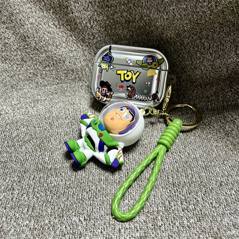 Toy Story Buzz Lightyear Airpods 2/3/4 Generation Bluetooth Earphone Protective Case Personalized Trendy Cool Pendant Convenient