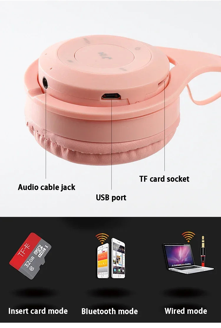 Stereo Y08 Headset 5.3 Bluetooth Headset Folding Wireless Sports Earphone Gaming Headsets Over-ear Headphones for Android ios
