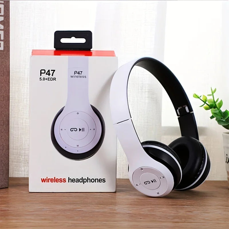 P47 Wireless Bluetooth Headphone With Microphone Foldable Headsets Bass HiFi Sound Music Stereo Earphone For Smartphones TV Game
