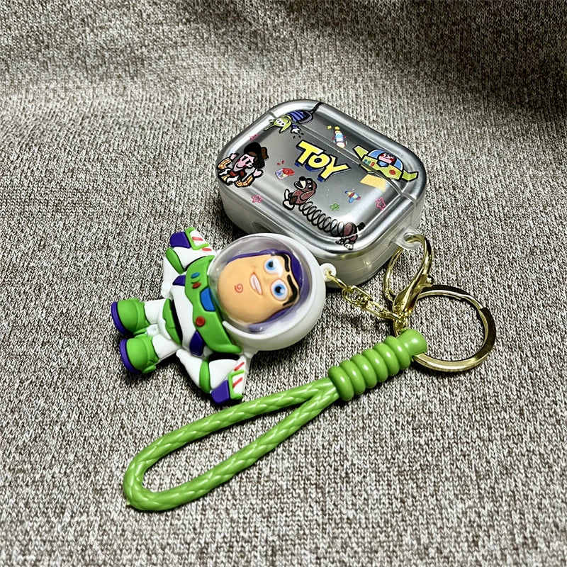 Toy Story Buzz Lightyear Airpods 2/3/4 Generation Bluetooth Earphone Protective Case Personalized Trendy Cool Pendant Convenient