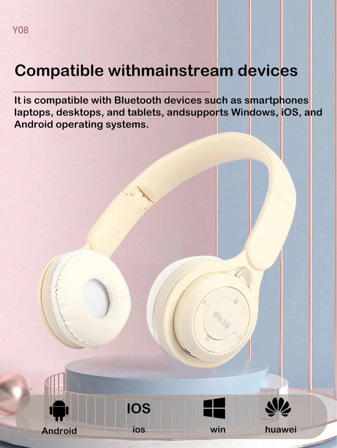 Head-mounted Bluetooth headphones, HiFi sound quality, seamless game delay, foldable portable Bluetooth headphones