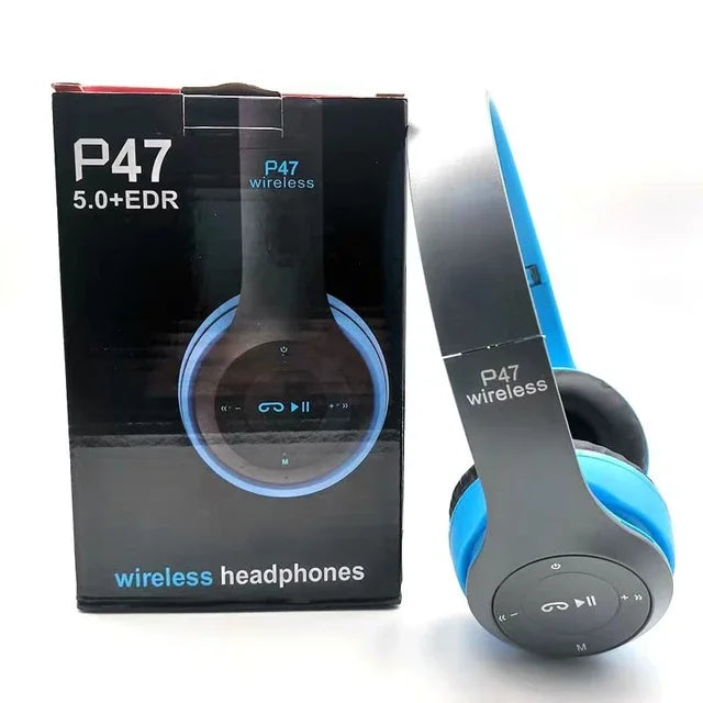P47 Wireless Bluetooth Headphone With Microphone Foldable Headsets Bass HiFi Sound Music Stereo Earphone For Smartphones TV Game
