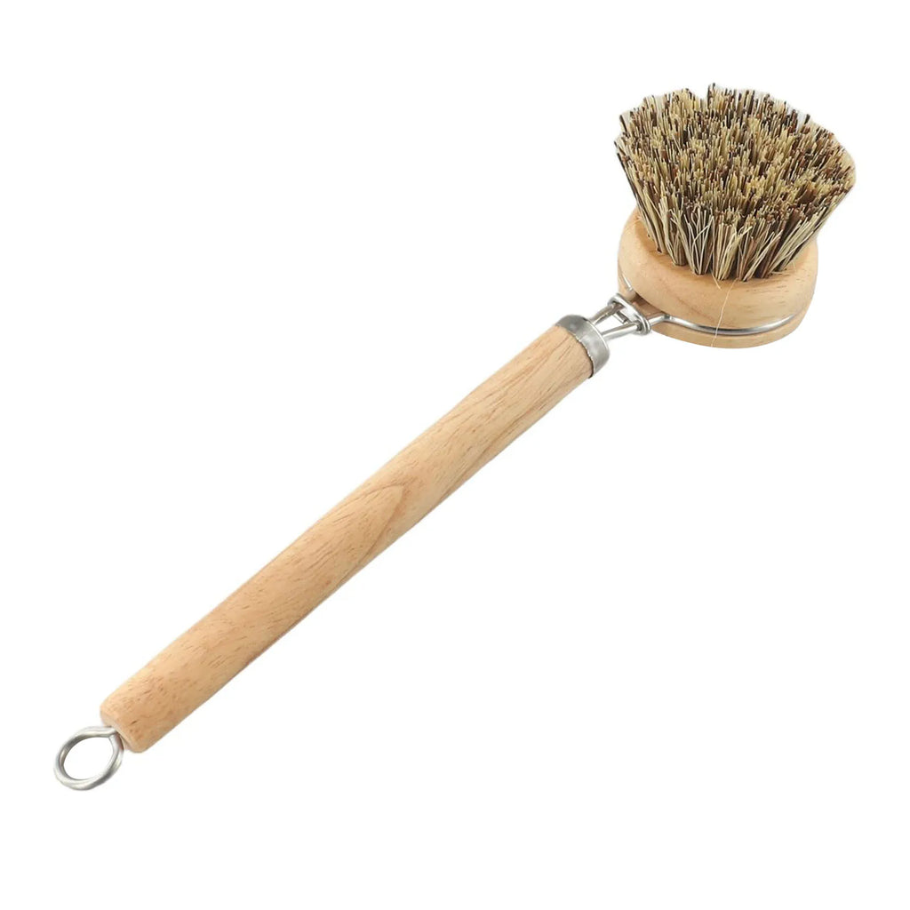 Bamboo Dish Scrub Brush Kitchen Wooden Cleaning Scrubbers Cleaning Brush For Washing Dish Cast Iron Pan Pot Kitchen Tools