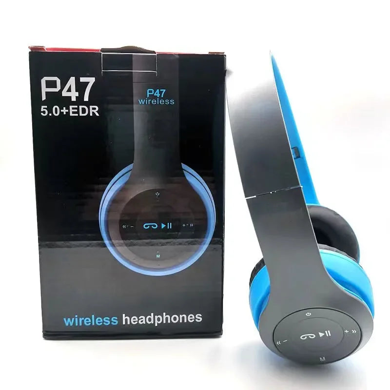 P47 Wireless Bluetooth Headphone With Microphone Foldable Headsets Bass HiFi Sound Music Stereo Earphone For Smartphones TV Game