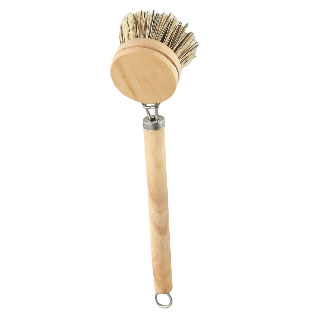 Bamboo Dish Scrub Brush Kitchen Wooden Cleaning Scrubbers Cleaning Brush For Washing Dish Cast Iron Pan Pot Kitchen Tools