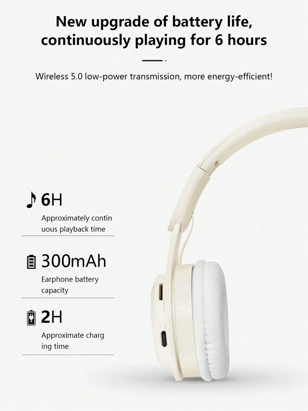 Head-mounted Bluetooth headphones, HiFi sound quality, seamless game delay, foldable portable Bluetooth headphones