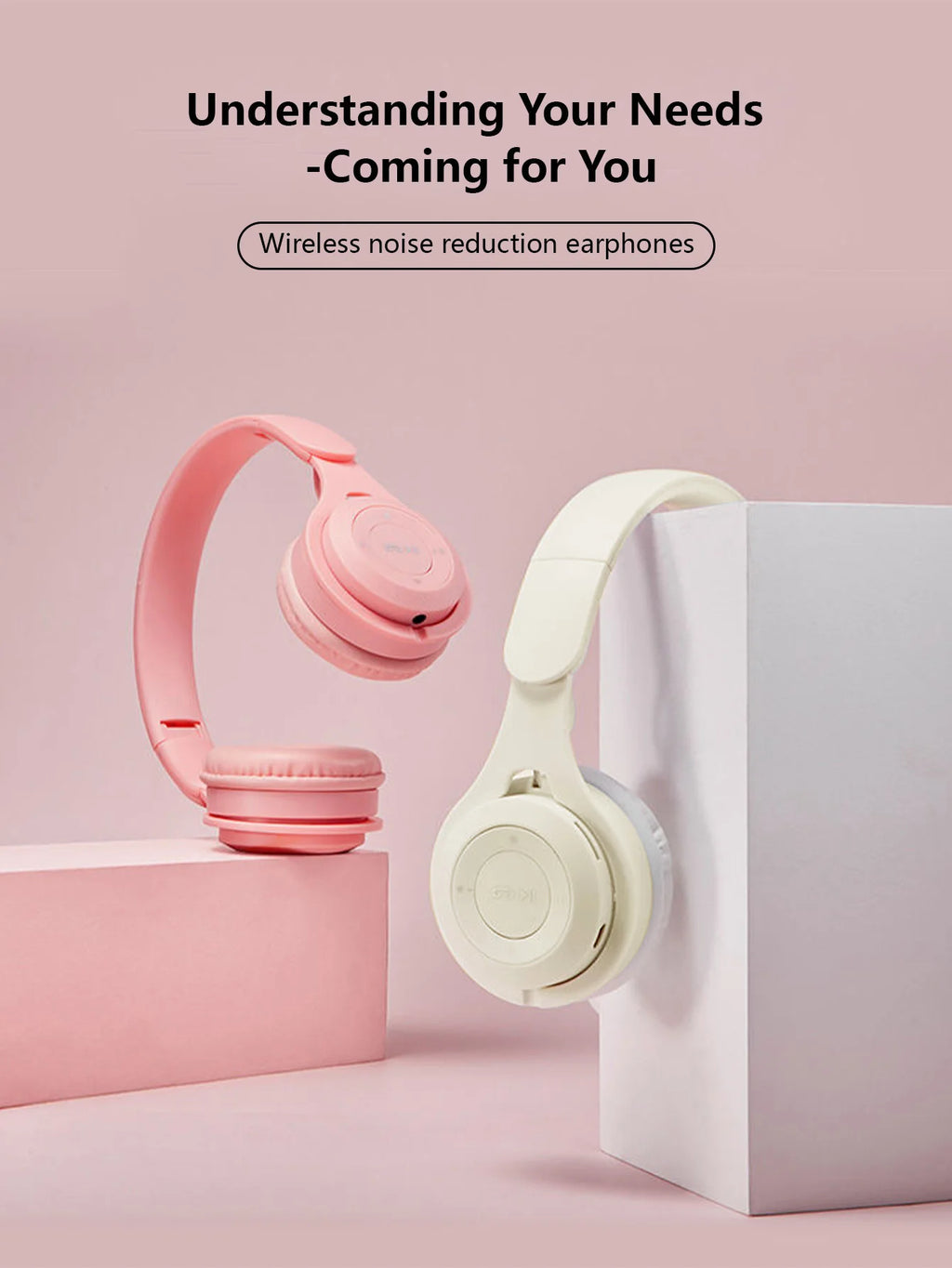 Head-mounted Bluetooth headphones, HiFi sound quality, seamless game delay, foldable portable Bluetooth headphones