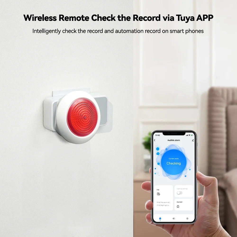 Meian Tuya 100dB Siren Alarm Wireless Sirena Alarma Linkage Security Protection Control Via Smart Life APP ZigBee 3.0 Gateway