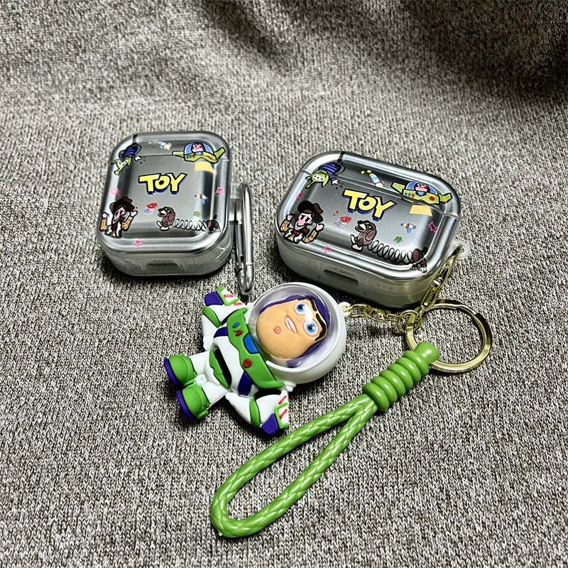 Toy Story Buzz Lightyear Airpods 2/3/4 Generation Bluetooth Earphone Protective Case Personalized Trendy Cool Pendant Convenient