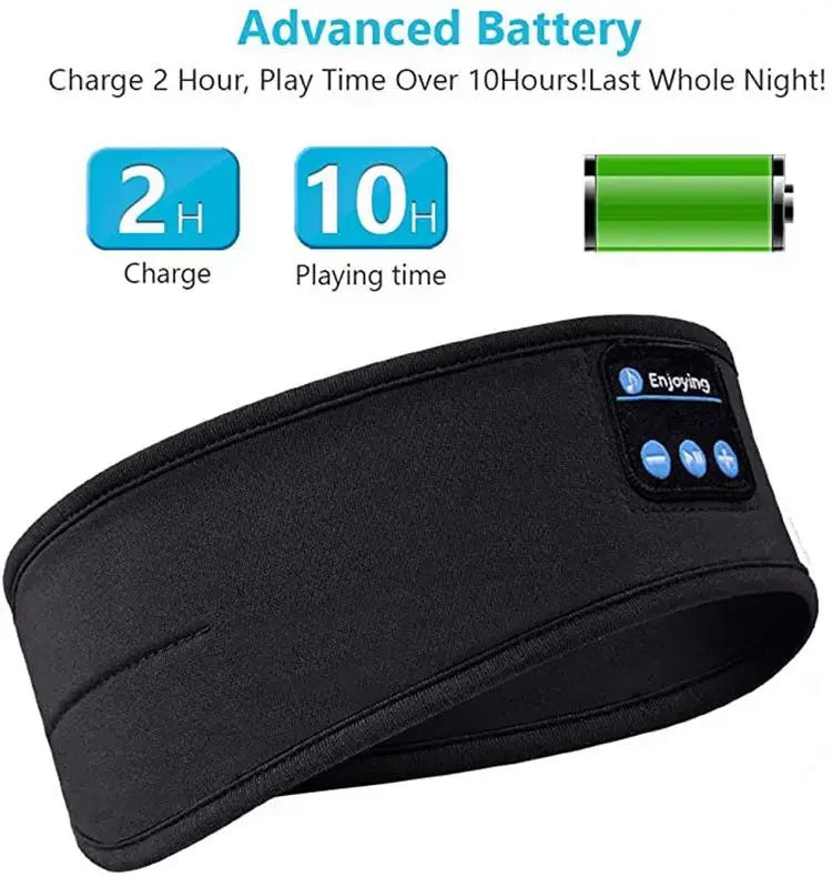Sleep Mask Bluetooth Sleeping Headphones Headband Thin Soft Elastic Comfortable Wireless Music Headset Eye Mask For Side Sleeper