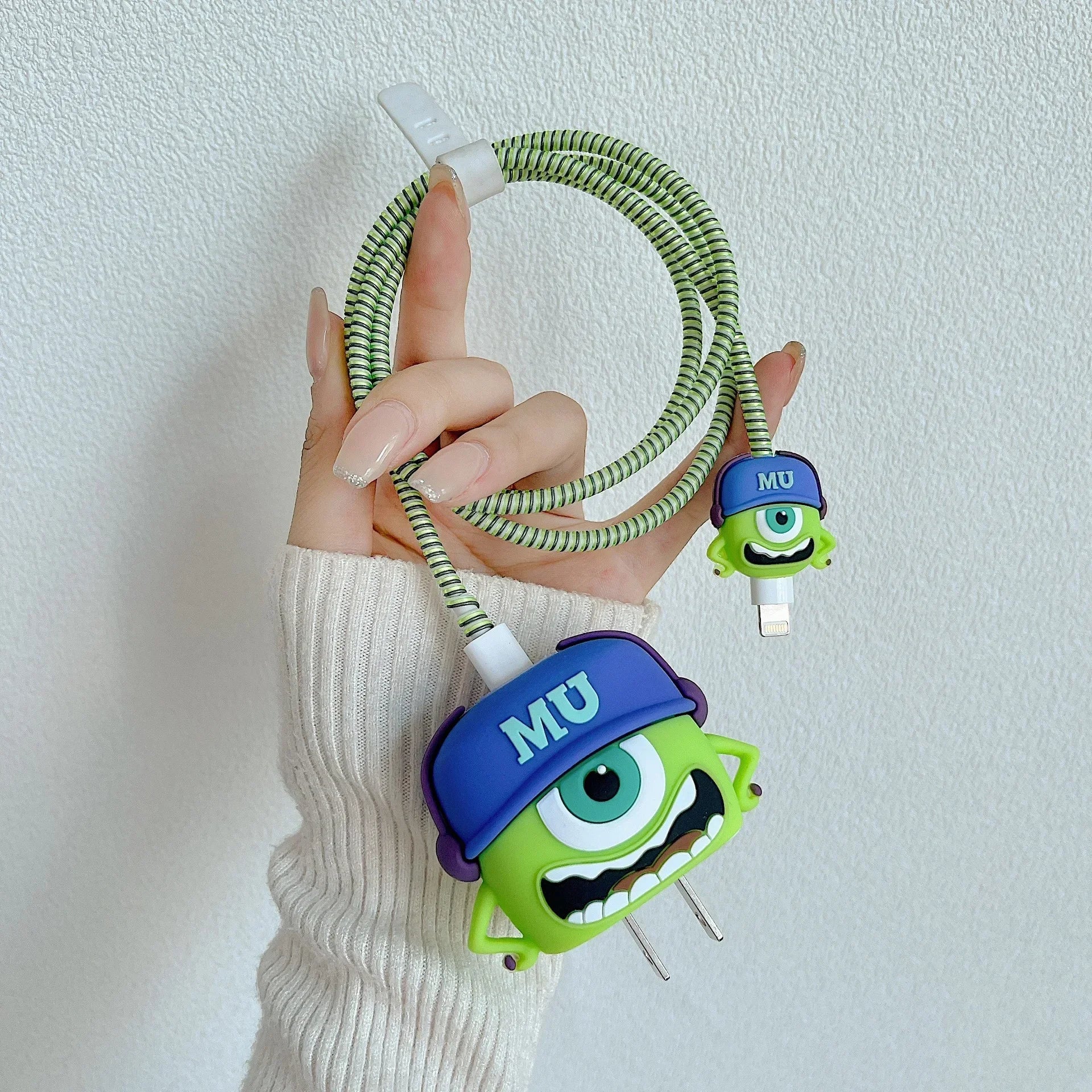 4Pcs Set Cable Protector for iPhone / iPad 18W/20W Charger Protector Case 3D Cartoon Cable Management Phone Wire Cord Organizers