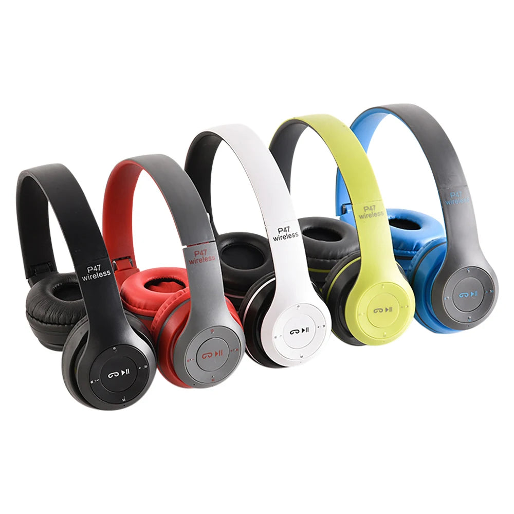 P47 Wireless Bluetooth Headphone With Microphone Foldable Headsets Bass HiFi Sound Music Stereo Earphone For Smart Phone TV Game