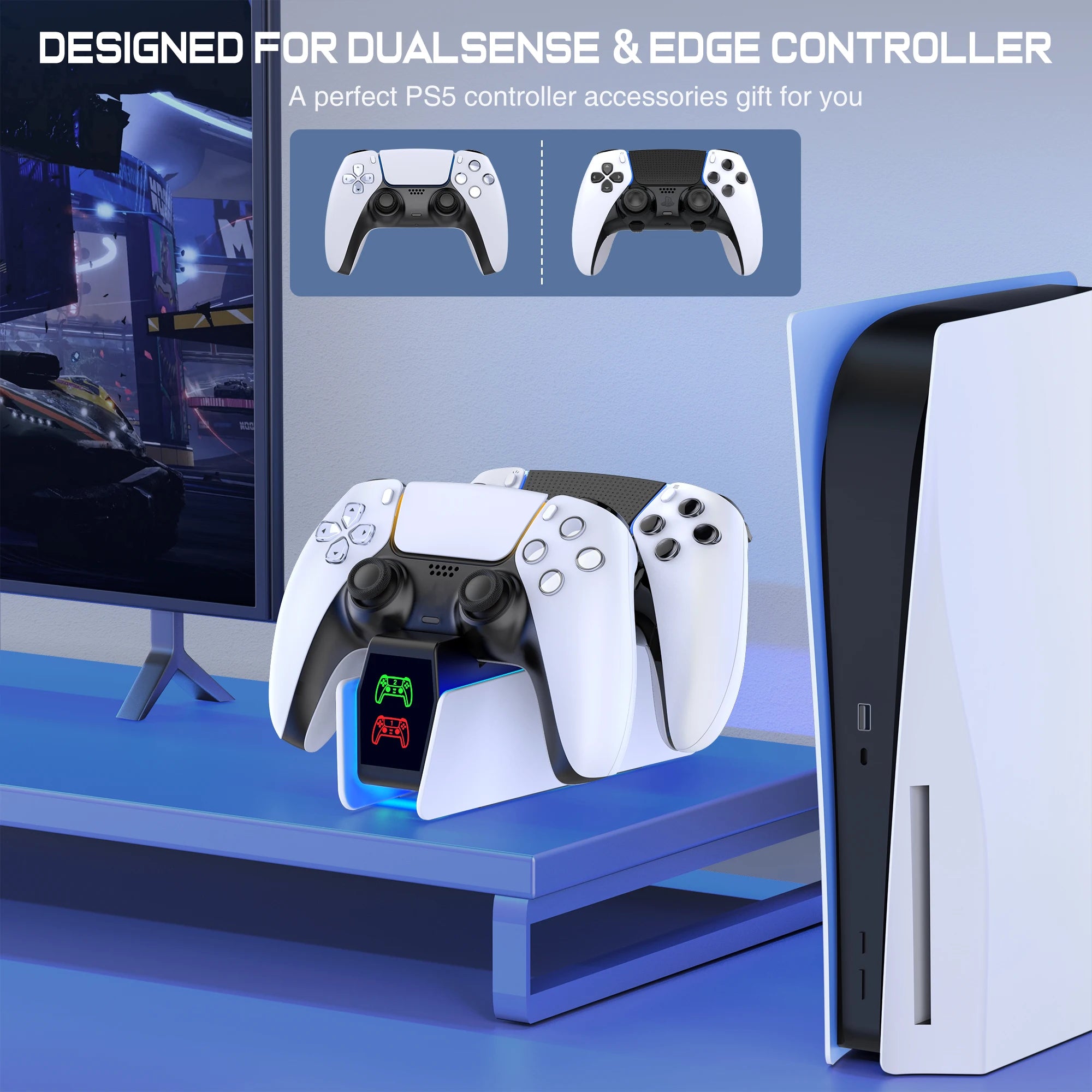 Controller Charging Station For PlayStation 5 Dual Fast Charger LED Indicator Charging Stand Docking Station ps5 accessories