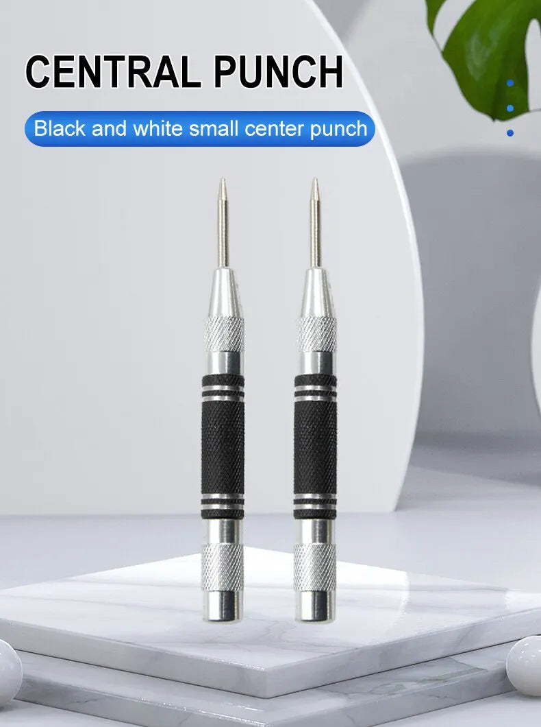 2pc Spring Type Automatic Center Punch Locator Glass Striker Window Breaker Punch Centering Punch Punch Tool