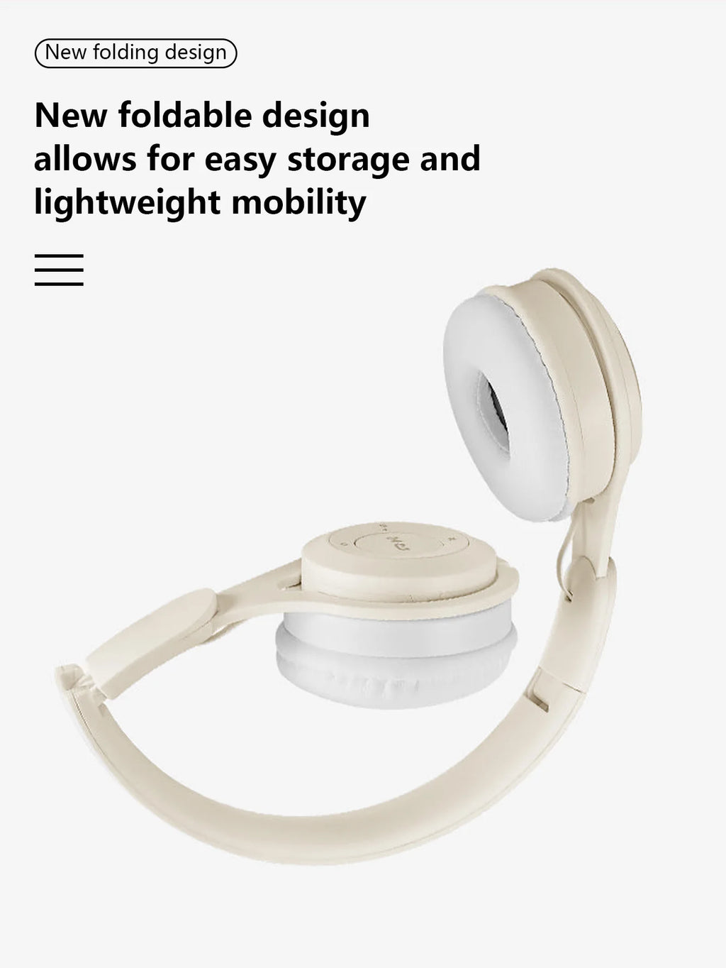 Head-mounted Bluetooth headphones, HiFi sound quality, seamless game delay, foldable portable Bluetooth headphones