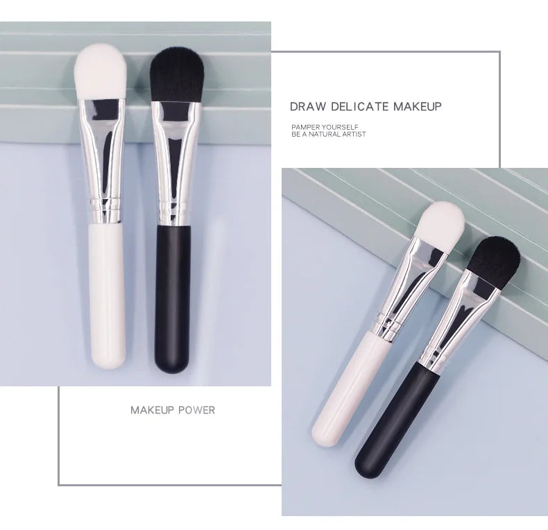 Face Mask Brush Flat Soft Hair Facial Cleansing Skin Care Blender Foundation Applicator Concealer Brush Beauty Makeup Tool