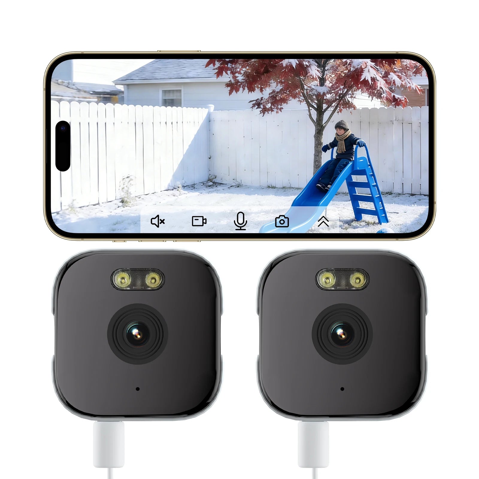 2PCS/1PCS HEIYOUCAM Window Camera-Replaces Outdoor Cameras | 2.4/5GHz Wi-Fi | 3MP HD | Full-Color Night Vision Thru Window