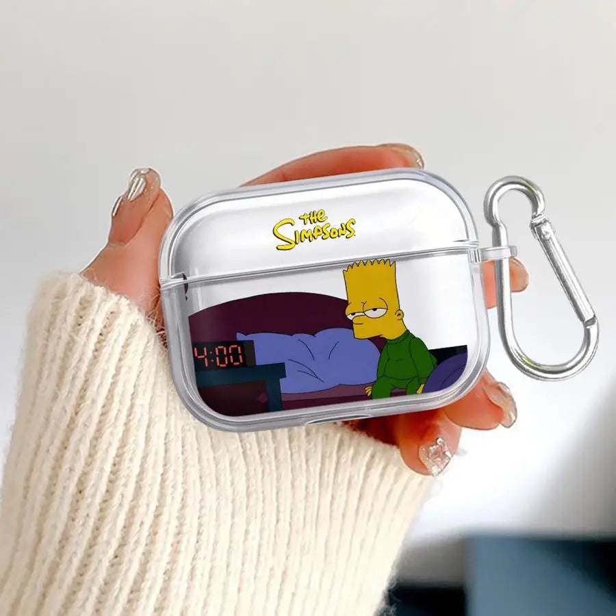 Case For Airpods Pro3 1 2 Pro2 Pro 4 3 Clear Earphone Cases Cover The Simpsons Sleep