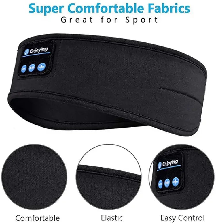 Sleep Mask Bluetooth Sleeping Headphones Headband Thin Soft Elastic Comfortable Wireless Music Headset Eye Mask For Side Sleeper